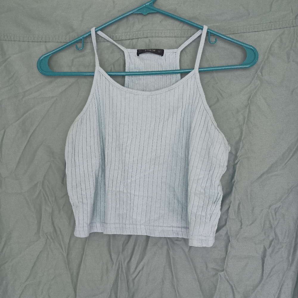 🎉 6 Items/$15 🎉 Light Blue Ribbed Crop Tank Top